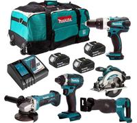 Combopack 5 outils 18V LXT (3x3,0 Ah) dans sac de transport LXT600 - MAKITA DLX6046