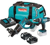 Combopack Perceuse et Perforateur SDS-Plus 18V (2x5.0 Ah) - MAKITA DLX2025M