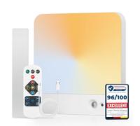 Combuh Plafonnier Led Sans Fil Rechargeable Lumière Garage Sans Électricité Detecteur, Jusqu'à 75 Jours de Veille 5000mAh Luminaire Salle de Bain a Pile avec Télécommande pour Cave Carré 1pc