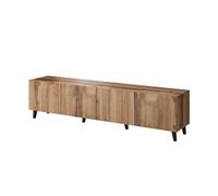 Bestmobilier Meuble TV Come – Effet bois, 4 portes, 200 cm – Bois