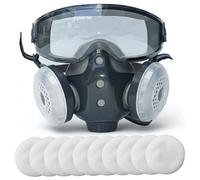 Comebachome Masque respiratoire complet avec filtres, masque à gaz de sécurité réutilisable taille unique