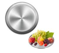 Comebachome Plateau de rangement multifonctionnel rond en métal, poêle à Pizza en acier inoxydable pour gâteau aux fruits 26cm, décor