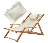 Comebachome Tissu de Remplacement de Chaise à bandoulière, Tissu Remplacement Chaise Patio Pliable 45x17 avec Oreiller, écharpe Patio Portable pour Longue, Piscine, Bain Soleil, Jardin, sty
