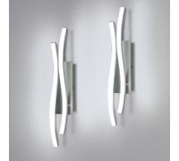 Comely 2 pièces Applique Murale Intérieure LED, Moderne Lampe Murale 14W 1575LM, Aluminium Éclairage Luminaire Mural pour Salon Chambre Escalier, Lumière Blanche 6500K, Argent, 41cm