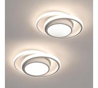 Comely 2 Pièces Plafonnier LED, Rond Lampe de plafond 32W 2350lm, Moderne Luminaire Plafonnier pour Couloir Coucher Salle de Bains Cuisine Salon, Lumière Naturelle 4500K, Diamètre 27cm