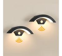 Comely 24W Applique Exterieur/Intérieur LED avec Détecteur de Mouvement, 2 Pack Lampe Murale Exterieur Étanche IP65, Spot LED Extérieur pour Jardin, Garage, Patio, Blanc Chaud 3000K
