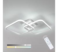 Comely 50W 5625LM Plafonnier LED Dimmable, 64cm Luminaire Plafonnier avec Télécommande 3000K-6500K, Lustre Salon Carré en Acrylique pour Chambre Salle de Bain Salon Cuisine Couloir