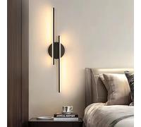 Comely Applique da Parete Interno LED, 24W 2700LM Lampada da Parete Moderna, Nero Lampada a Muro in Acrilico per Camera da Letto Soggiorno Corridoio Ufficio Scala, Bianco Caldo 3000K