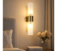 Comely Applique Murale Dorée en Verre à Double Vitrage Style Scandinave | Applique Murale E14, Lampe Murale Moderne pour Salon, Chambre, Chevet, Couloir, Escalier