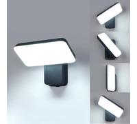 Comely Applique Murale Extérieur LED, 16W IP65 Etanche Rotative à 350 Lampe Exterieur Moderne Luminaires Extérieur Jardin, Noir, Lumière Blanche Froide 6500K, Contrôle par Interrupteur