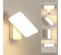 Comely Applique Murale Extérieure LED, 16W 1800LM IP65 Étanche Rotative à 350°, Blanc, Lumière Chaude 3000K, Contrôlée par Interrupteur
