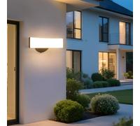 Comely Applique Murale Extérieure Noire 17W IP65 Étanche 3000K Lumière Chaude - Applique LED Extérieur Moderne pour Jardin, Terrasse, Entrée, Façade, 30x12x11cm 220V