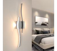 Comely Applique Murale Interieur 20W 60CM Luminaires Intérieur Aluminium | 3000K Blanc Chaud Moderne Lampe Murale Decorative pour Chambre Salon Couloir, Chrome