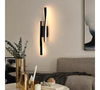 Comely Applique Murale Intérieur LED, 16W 2500LM Minimaliste Ligne Noir