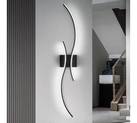 Comely Applique Murale Interieur LED, 27W Moderne Lampe Murale Noir 6500K