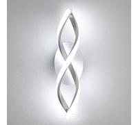 Comely Applique Murale Interieur, LED Lampe Murale Moderne 16W 1800LM, Cool White 6500k, Design incurvée Appliques pour Chambre à Coucher Escalier Salon, 3-6m²