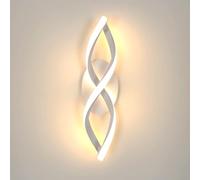 Comely Applique Murale Interieur, LED Lampe Murale Moderne 16W 1800LM, Lumière Chaude 3000K, Design incurvée Appliques pour Chambre à Coucher Salon, Blanc