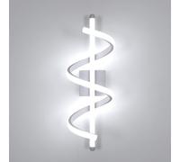 Comely Applique Murale Interieur LED, Moderne Lampe Murale Blanche 26W 6500K Lumière Froide, Appliques en Aluminium en Spirale pour Chambre, Salon, Escalier, Allée, 42CM