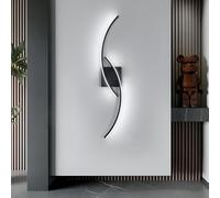 Comely Applique Murale Interieur, Moderne 80cm 27W Noir Lampe Murale LED pour Chambre à Coucher Salon, Lumière Blanche 6500K