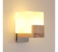 Comely Applique Murale Interieur, Moderne Lampe Murale en Bois et Verre, Créative Carré Design Éclairage Mural pour Chambre Salon Couloir Escalier - 1 x Ampoule G9