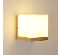 Comely Applique Murale Intérieur Vintage, Moderne Lampe Murale en Bois et Verre, E27 Applique Murale Bois pour Chambre Salon Couloir Salle à Manger, Cuisine