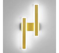 Comely Applique Murale Intérieure LED, 32W 3600LM Moderne Lampe Murale Dorée, Design Géométrique Luminaire Intérieure LED pour Chambre Salon Couloir Escalier, 6500K Lumière Blanche