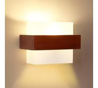 Comely Applique Murale Intérieure, Moderne E27 Lampe Murale en Bois et Verre, Design Minimaliste Luminaire Mural Interieur pour Chambre, Salon, Salle à Manger, Couloir, Escalier