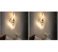 Comely Applique Murale LED, 12W 2000LM Oro Dimmable Lampe LED Murale Moderne, 3 Températures de Couleur Lampe Murale Interieur pour Chambre Couloir Salon Salle, 3000K/4500K/6500K (Lot de 2)