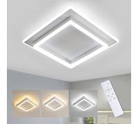 Comely Carré Blanc Plafonnier LED Dimmable Moderne avec Télécommande