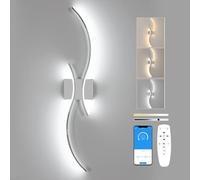 Comely LED Applique Murale intérieur, 32W Lumière Lampe Murale Linéaire, Moderne Aluminium Appliques Murales Dimmable Avec Télécommande pour Chambre Couloir Salon Escalier (Chrome, 80CM)