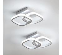 Comely Lot de 2 Plafonniers LED Modernes, 24W 2700LM Petit Plafonnier LED Carré Blanc Froid 6500K Luminaires Intérieur pour Chambre Salon Allée Couloir Balcon Escalier Entrée