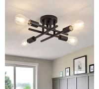 Comely Lustre Industriel, 4 Lumières Luminaire Plafonnier Industriel Métal