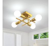 Comely Lustre Plafonnier Industriel, 4 Lumières Lustre Vintage en Metal