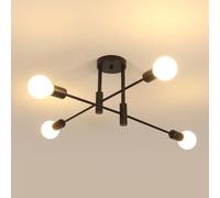 Comely Lustre Plafonnier Industriel, Vintage Plafonnier Noir en Metal