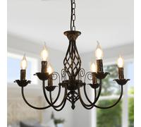 Comely Lustres Rétro Fer Pendentif, Réglable en Hauteur Suspension Lustre