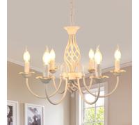 Comely Lustres Vintage 6 Lumières, E14 Blanc Rustique Lampe Suspendue