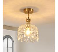 Comely Plafonnier Doré en Cristal, Lustre Couloir Moderne E27, Or