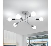 Comely Plafonnier Industriel, 6 Lumières E27 Lampe Suspension en Métal