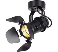 Comely Plafonnier Industrielle Rétro en Métal Noir, Orientable Applique Murale Intérieur Vintage, Lampe de Plafond Retro Vintage E27 Spots de plafond pour Bar, Café,Salon