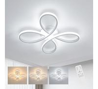 Comely Plafonnier LED 40W 4500LM, Luminaire LED Salon Dimmable avec Télécommande 3000K-6500K, Éclairage de Plafond pour Chambre, Salle à Manger, Blanc