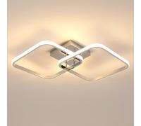 Comely Plafonnier LED, 42W 4700LM Lampe de Plafond Moderne, Luminaire Plafonnier Carré Chrome pour Salon Chambre Cuisine Couloir, Blanc Chaud 3000K