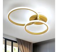 Comely Plafonnier LED 42W 4700LM Rond Luminaire Plafonnier Doré 6500K
