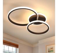 Comely Plafonnier LED 42W 4700LM Rond Luminaire Plafonnier Noir 3000K | Lustre LED Moderne en Aluminium pour Salon, Chambre, Cuisine Cuisine
