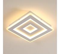 Comely Plafonnier LED Carré Moderne, 36W 28cm 4050LM Lampe de Plafond LED, Blanc Luminaire Plafonnier Intérieur pour Chambre à Coucher, Salon, Couloir, Lumière Chaude 3000K