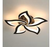 Comely Plafonnier LED, Luminaire Plafonnier 60W 7200LM, Lustre Salon Moderne, Lampe de Plafond de Pétale pour Salon Chambre Cuisine Salle à Manger, Lumière Blanche Chaude 3000K, Dia 58cm, Noir
