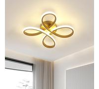 Comely Plafonnier LED Moderne, 30W 3375LM 30cm Lampe de Plafond, Luminaire Plafonnier LED pour Chambre salon, Salle à manger Cuisine, Lumière Neutre 4500K, Or
