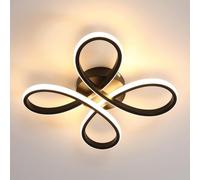 Comely Plafonnier LED Moderne, 30W 3500LM Lampe de Plafond Fleur Design, Noir Luminaire Plafonnier LED pour Salon, Chambre, Cuisine, Lumière Blanche Chaude 3000K