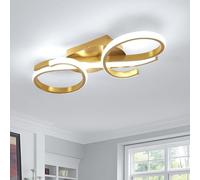 Comely Plafonnier LED Moderne, 36W 4000LM Luminaire Plafonnier Salon Doré, 6500K Blanc Froid Lustre LED Plafonnier en Aluminium pour Salon, Chambre à Coucher, Cuisine