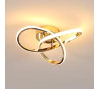 Comely Plafonnier LED Moderne, Créative Forme de Fleur Lampe de Plafond, Luminaire Plafonnier LED pour Chambre Cuisine Salon Couloir, 30W 3000K (Doré 30CM)