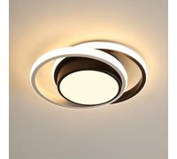 Comely Plafonnier LED, Rond Lampe de plafond 32W 2350LM, Moderne Luminaire Plafonnier pour Couloir Coucher Salle de Bains Cuisine Salon, Blanc Froid 3000K, Longueur 28cm, Noir+Blanc